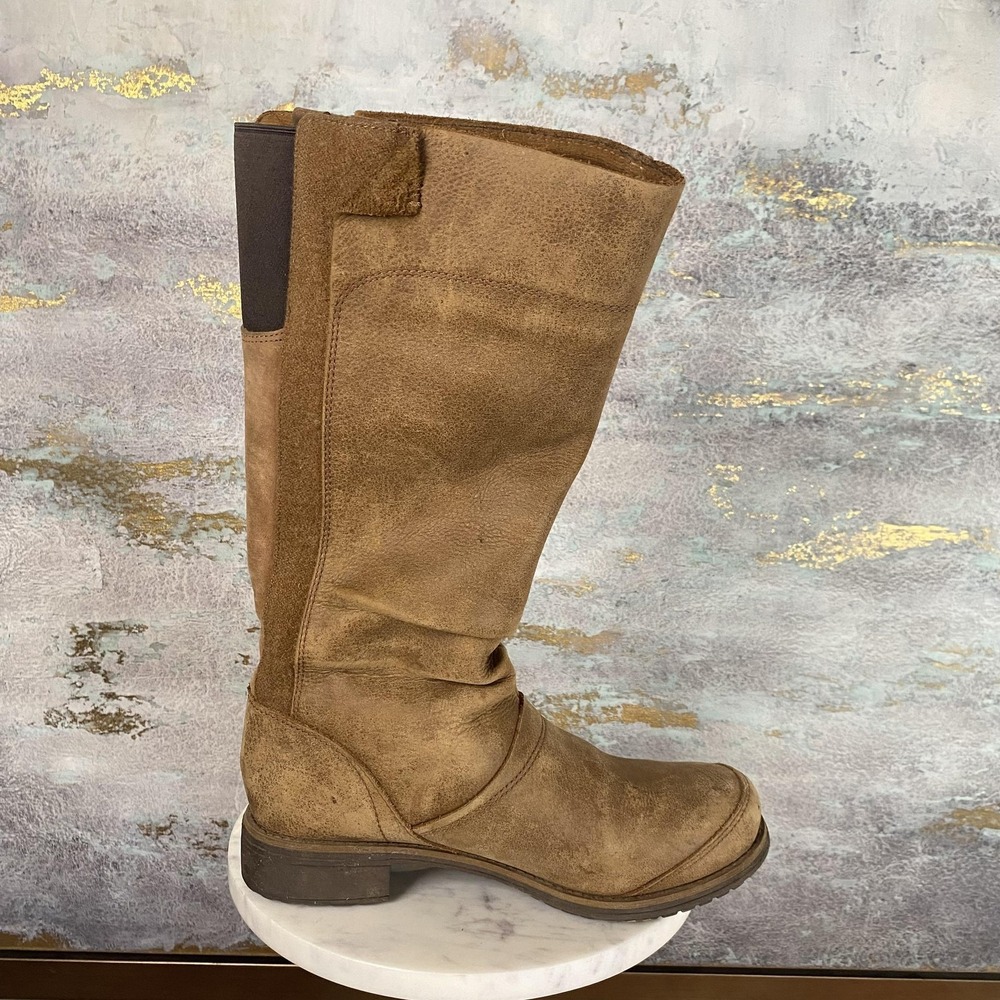 The North Face Snow Boots Womens Size 8 Brown Leather Knee High Pull On Winter - Picture 5 of 11